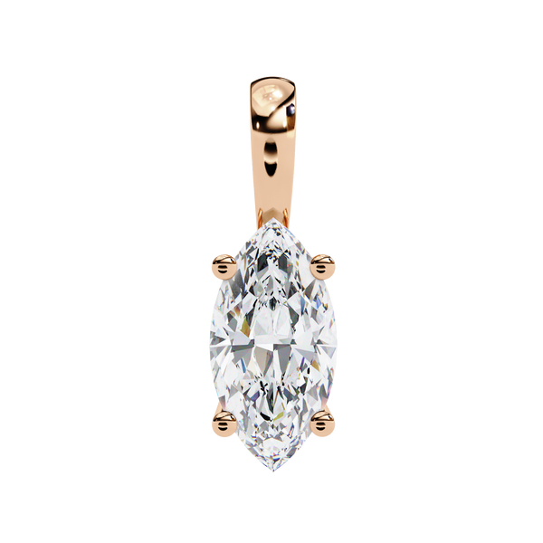 Luxurious Marquise Lab Grown Diamond Cut Solitaire Pendant