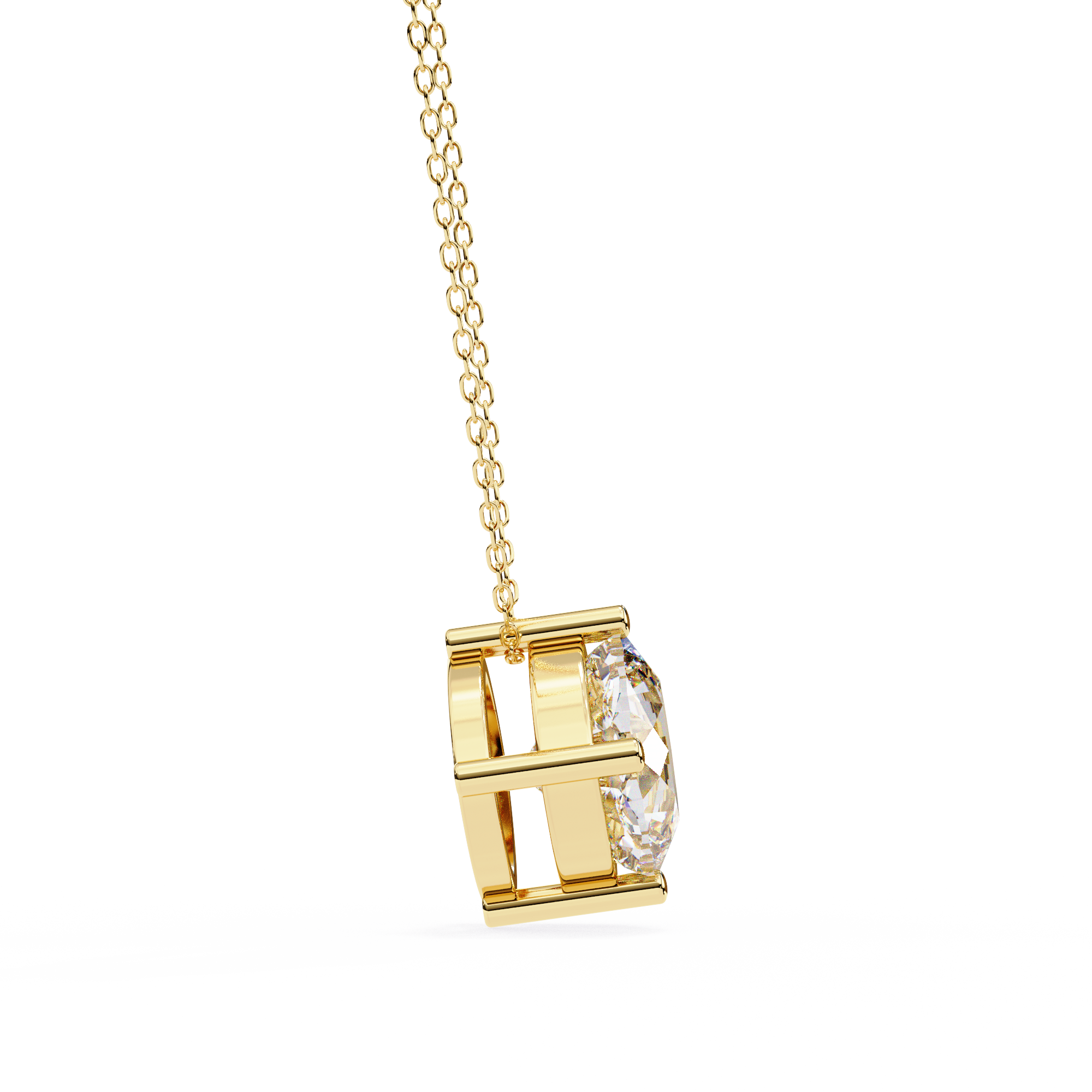 Elegant Cushion Cut Diamond Solitaire Pendant