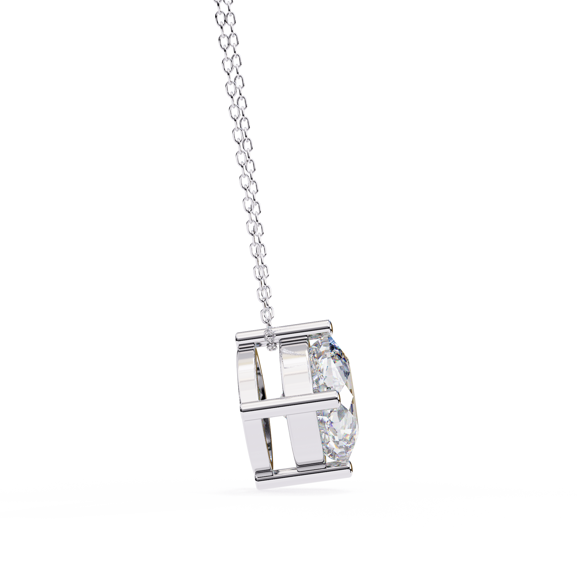 Elegant Cushion Cut Diamond Solitaire Pendant