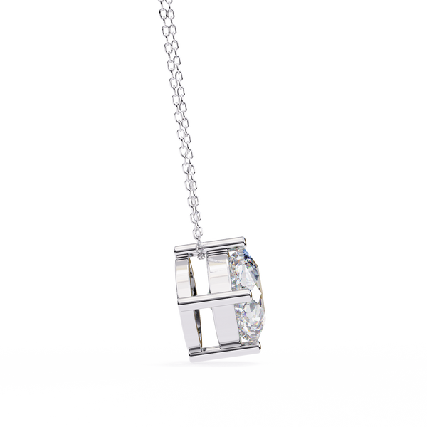 Elegant Cushion Cut Lab Grown Diamond Solitaire Pendant