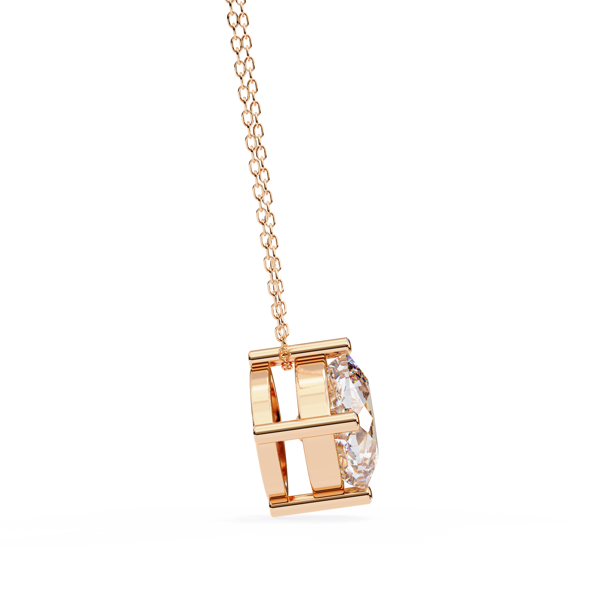 Elegant Cushion Cut Diamond Solitaire Pendant