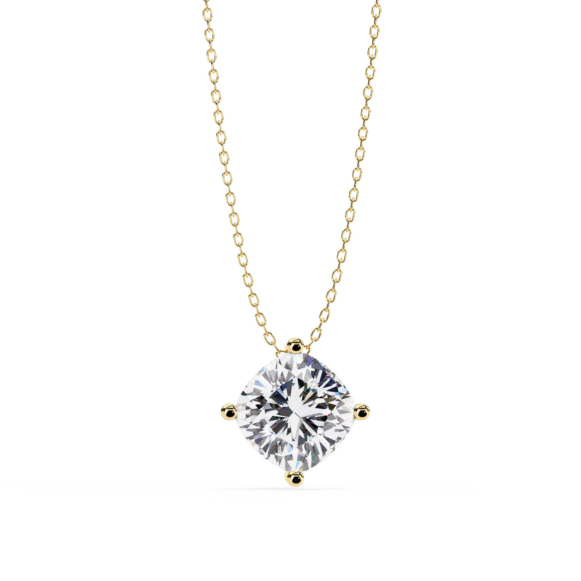 Elegant Cushion Cut Diamond Solitaire Pendant