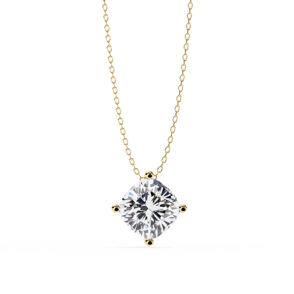 Elegant Cushion Cut Lab Grown Diamond Solitaire Pendant