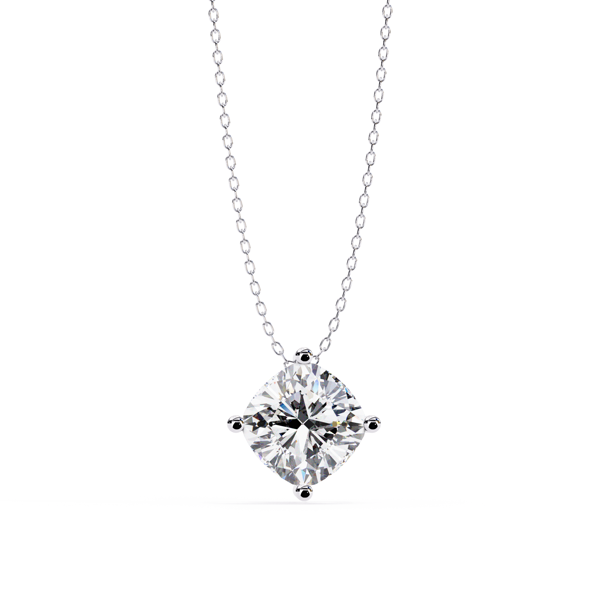 Elegant Cushion Cut Diamond Solitaire Pendant