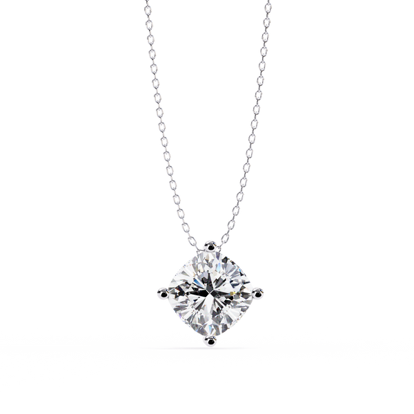 Elegant Cushion Cut Lab Grown Diamond Solitaire Pendant