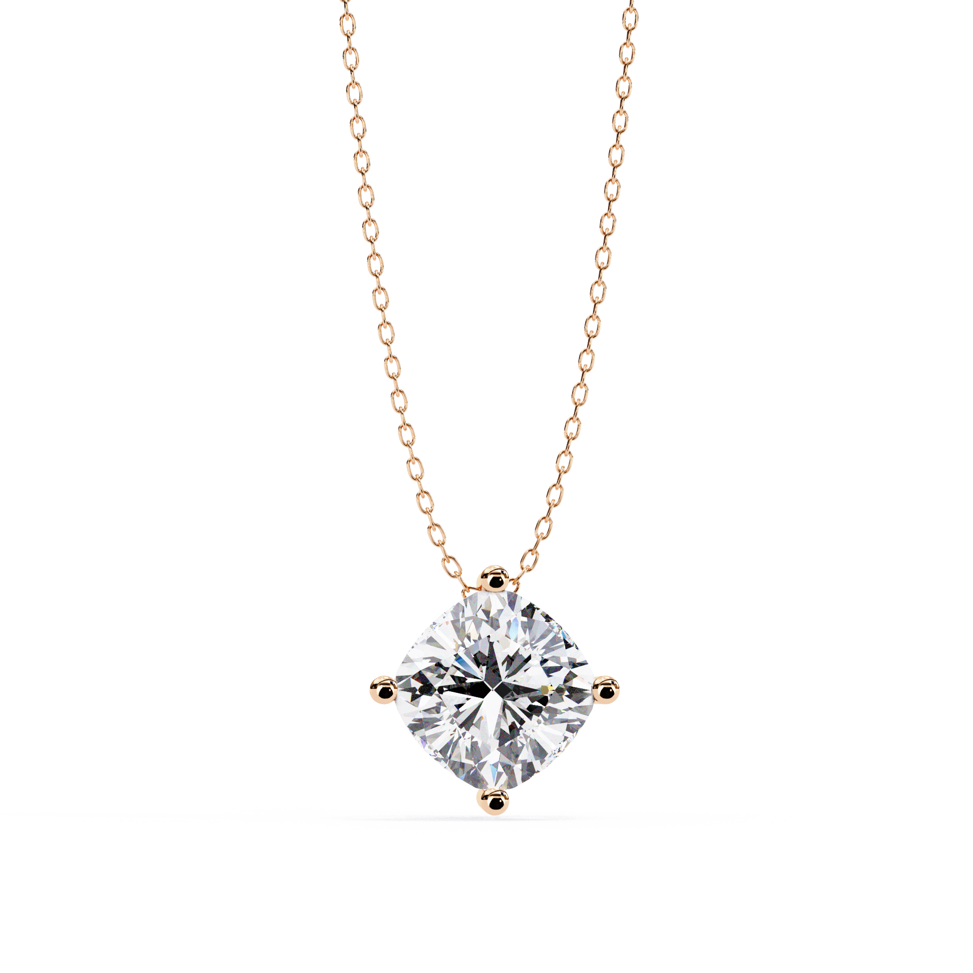 Elegant Cushion Cut Diamond Solitaire Pendant