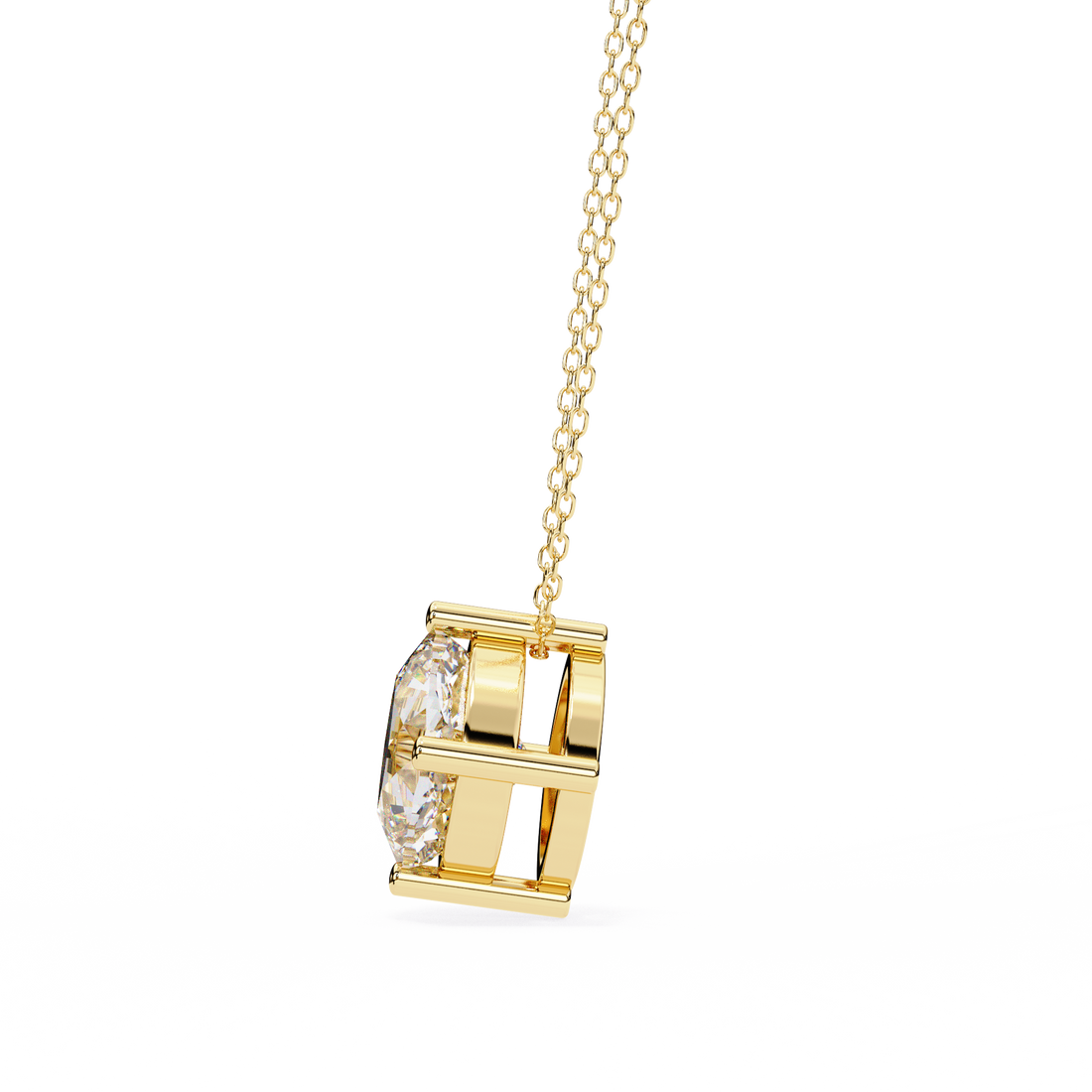 Elegant Cushion Cut Diamond Solitaire Pendant