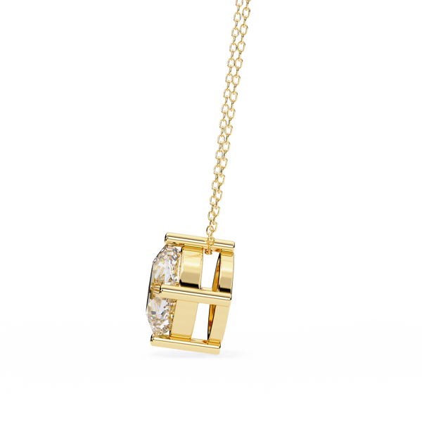 Elegant Cushion Cut Lab Grown Diamond Solitaire Pendant