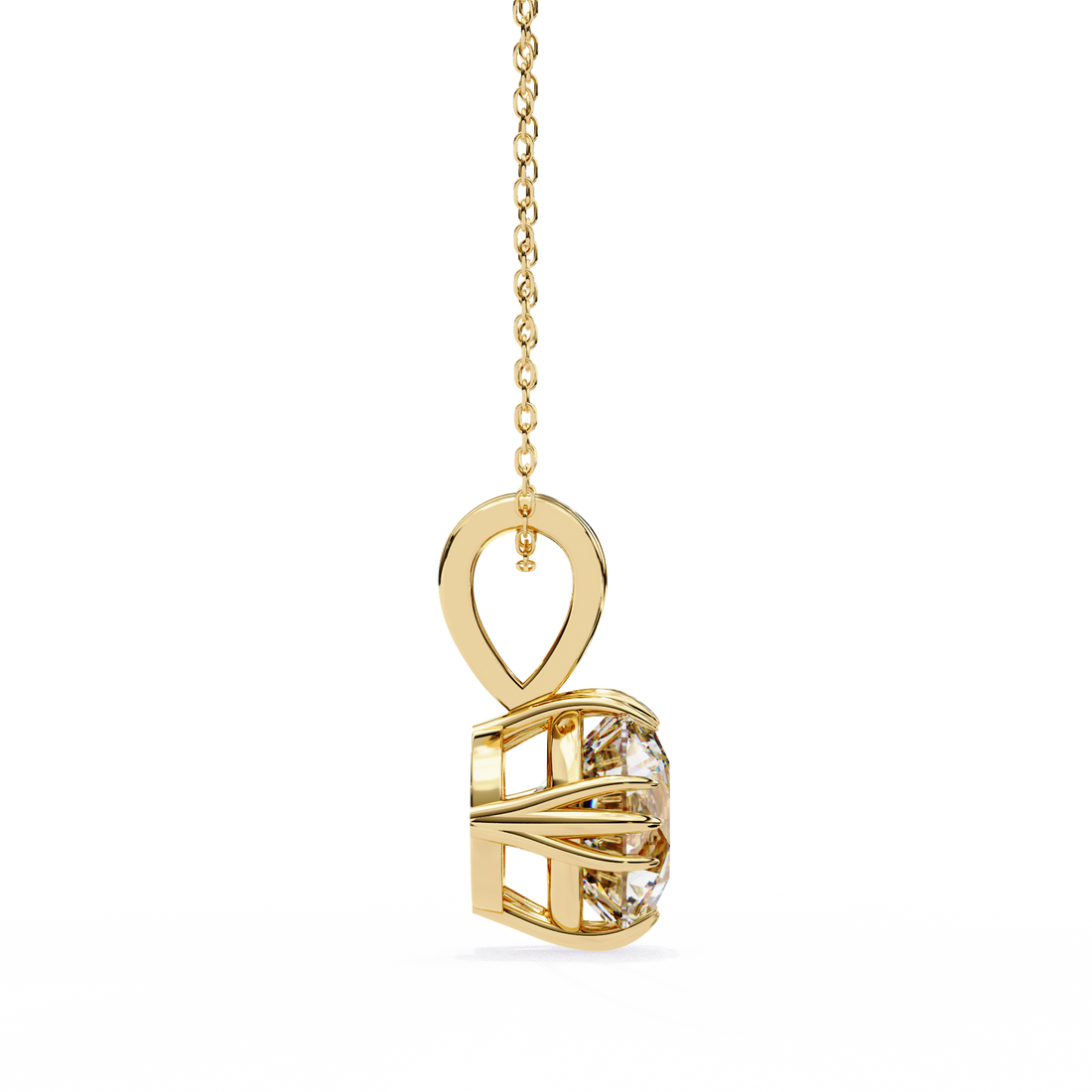 12 Prongs Round Solitaire Necklace