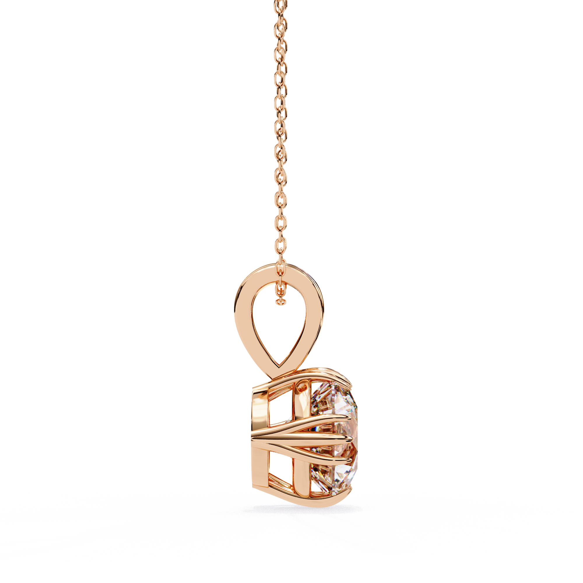 12 Prongs Round Solitaire Necklace