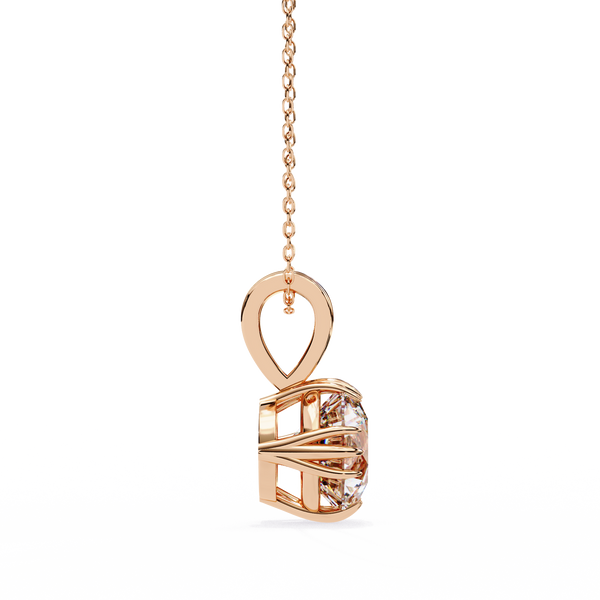 12 Prongs Round Solitaire Lab Grown Diamond Pendant