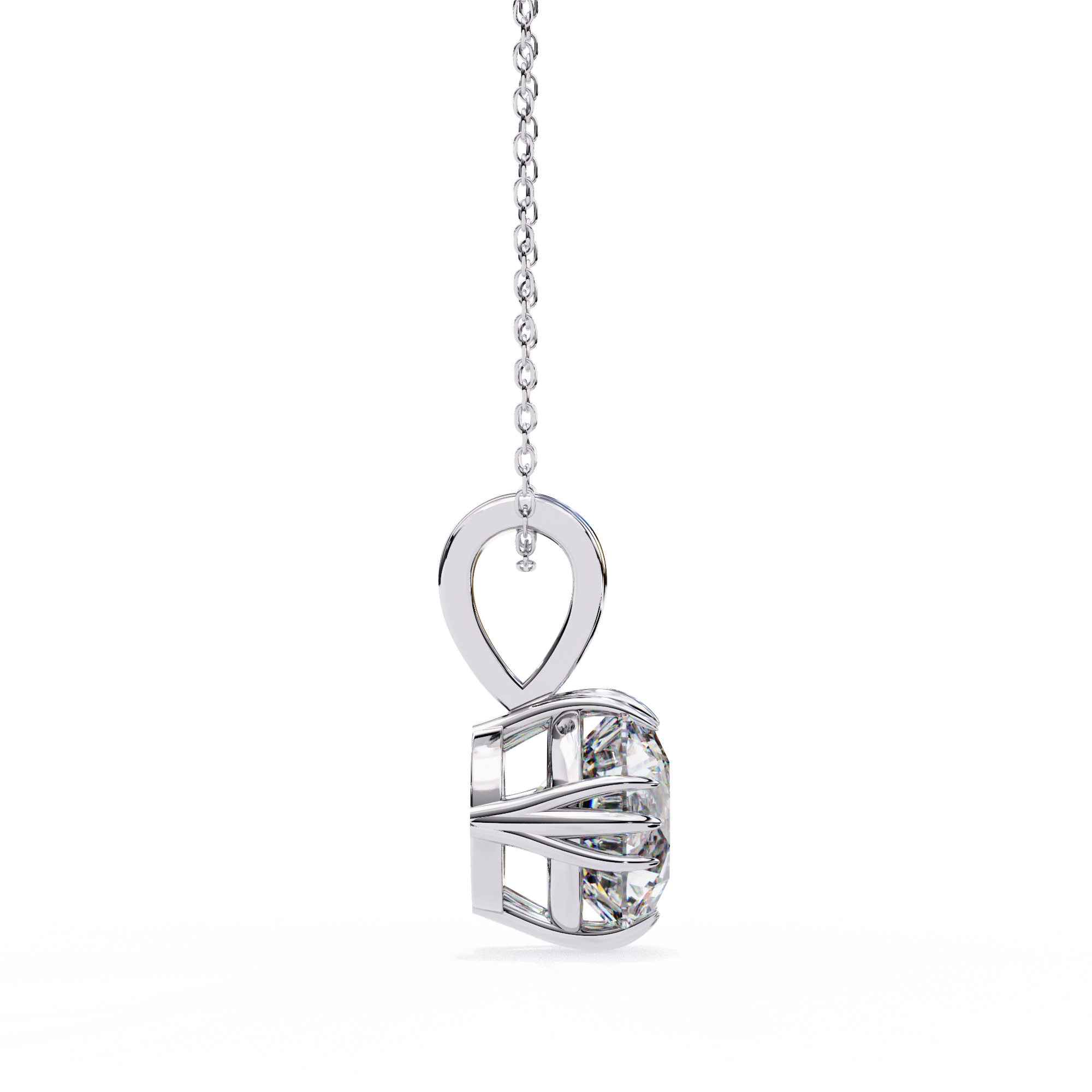 12 Prongs Round Solitaire Necklace