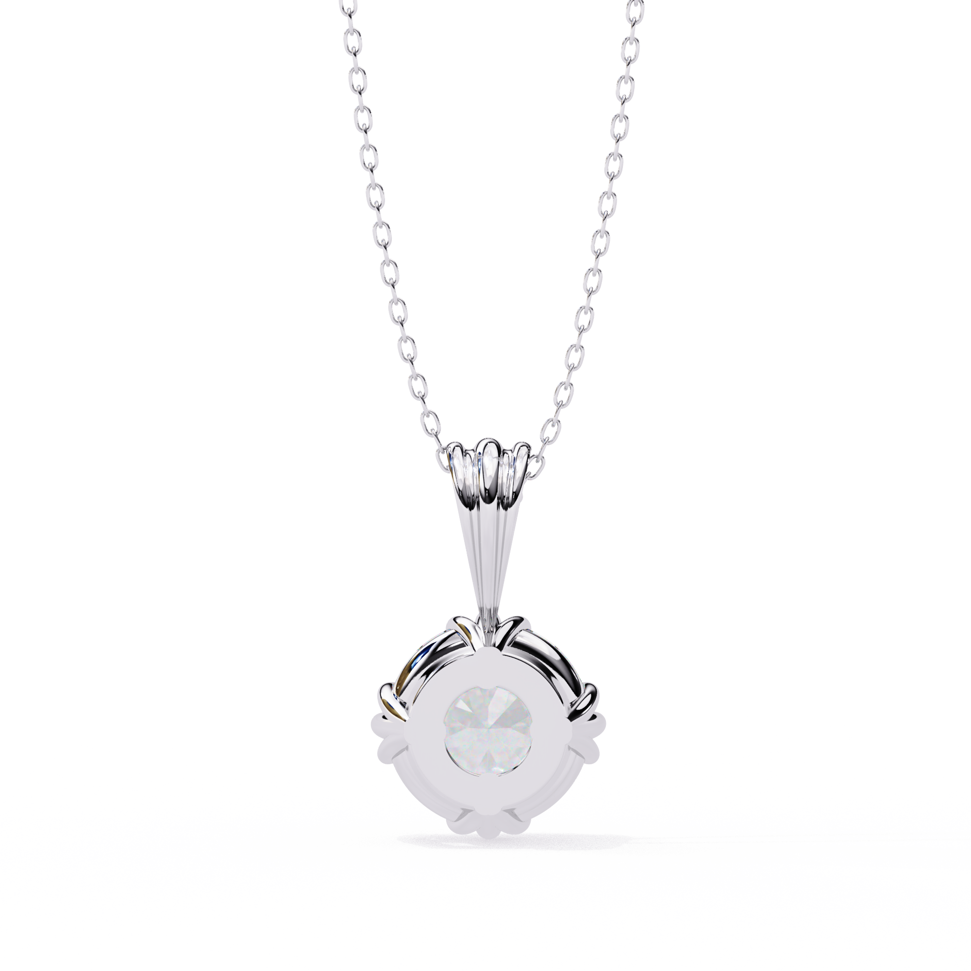 12 Prongs Round Solitaire Necklace