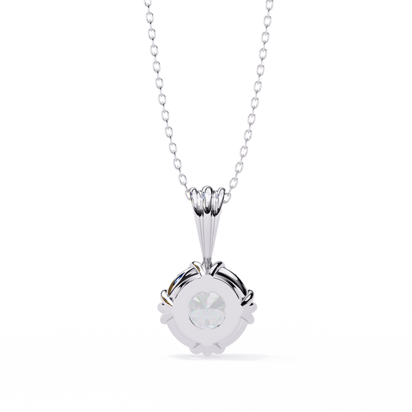 12 Prongs Round Solitaire Lab Grown Diamond Pendant