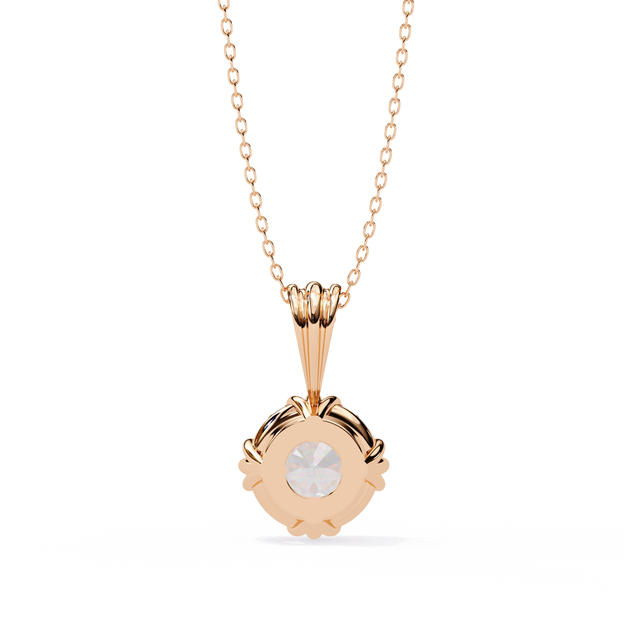 12 Prongs Round Solitaire Necklace