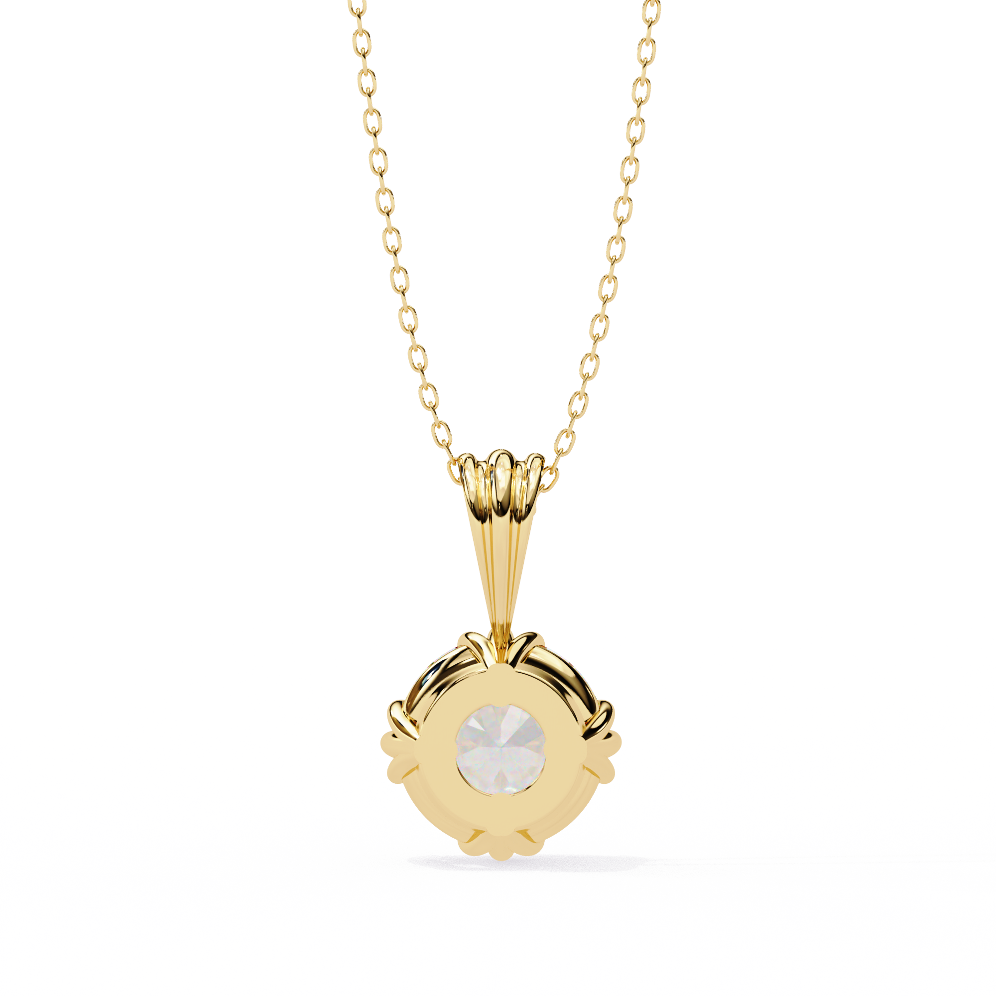 12 Prongs Round Solitaire Necklace