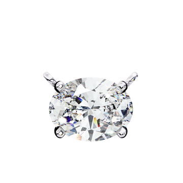 Oval Cut Solitaire Diamond Pendant Necklace