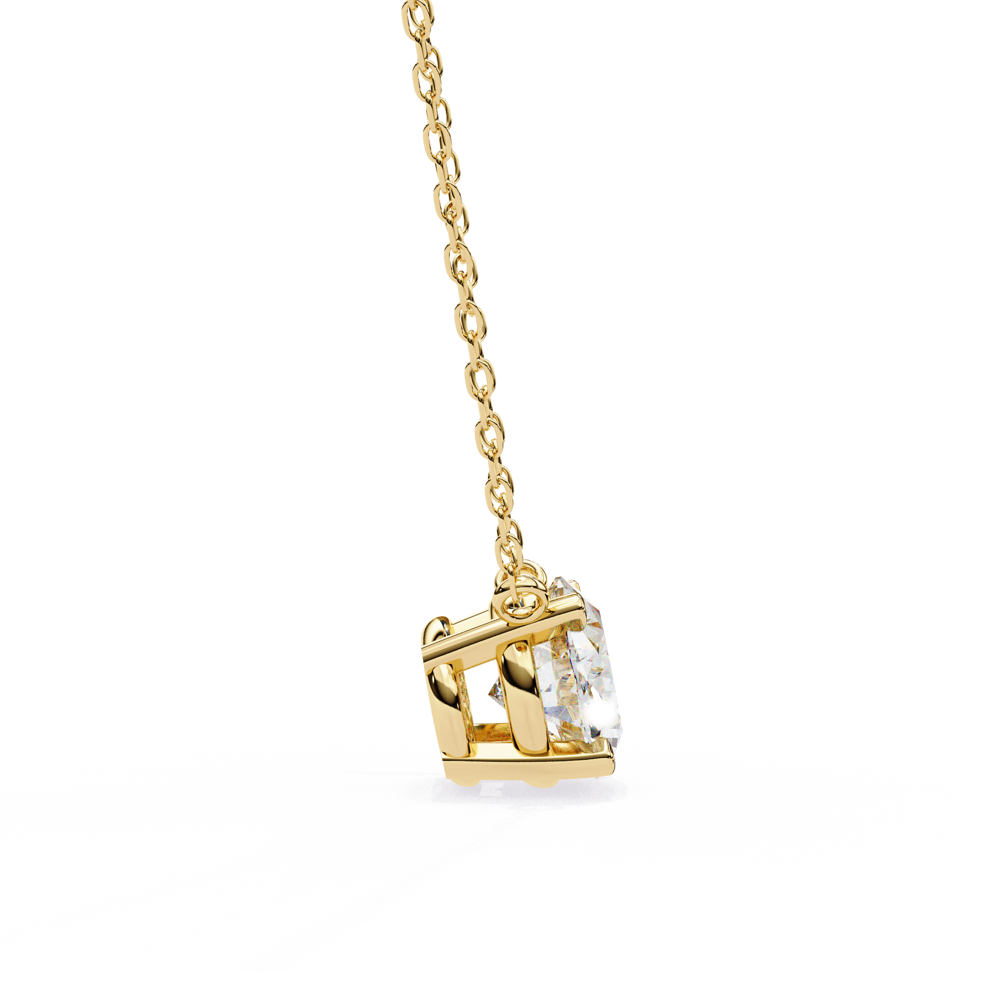 Oval Cut Solitaire Diamond Pendant Necklace