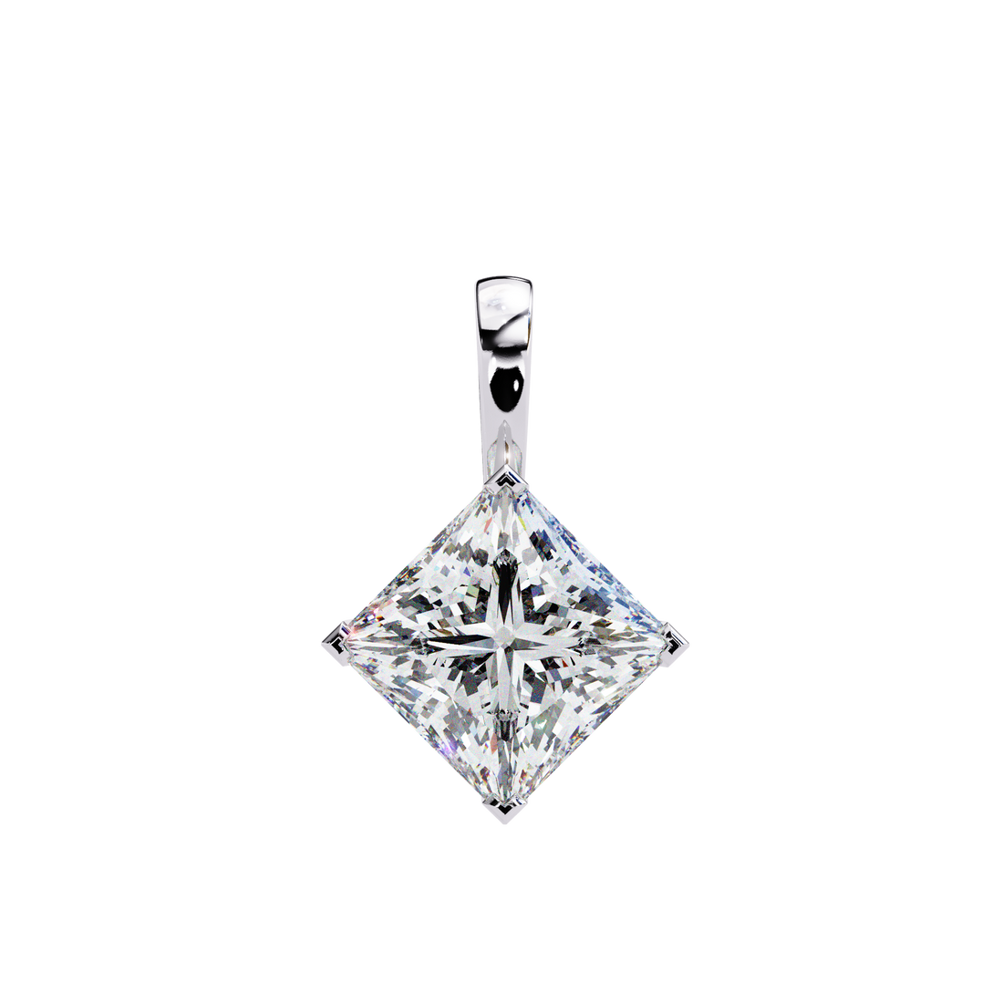 Princess Cut Diamond Solitaire Pendant