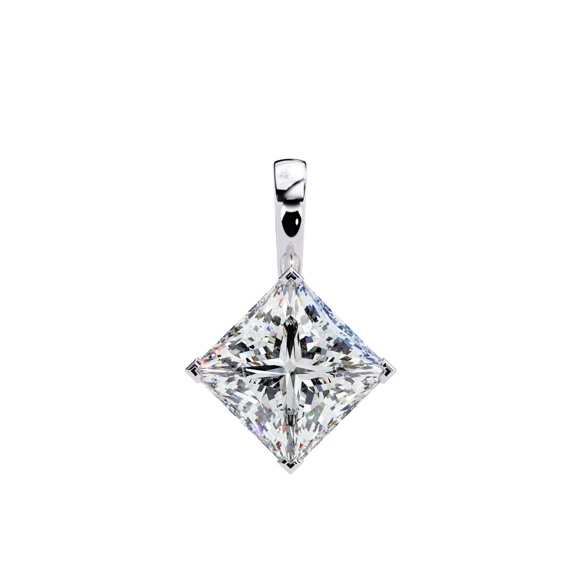 Princess Cut Diamond Solitaire Pendant
