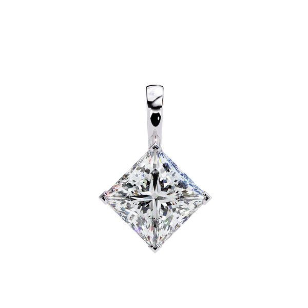 Princess Cut Lab Grown Diamond Solitaire Pendant