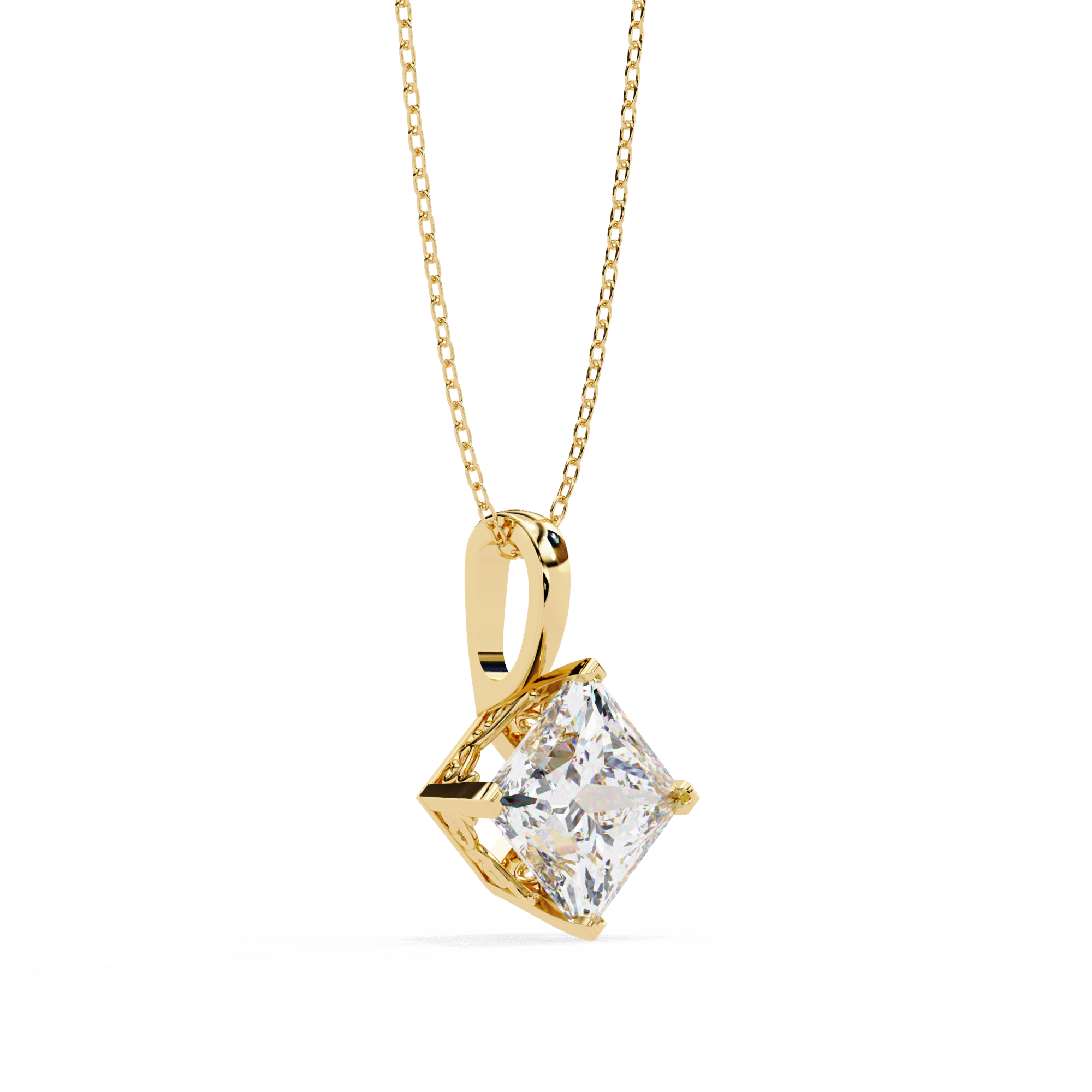 Princess Cut Diamond Solitaire Pendant