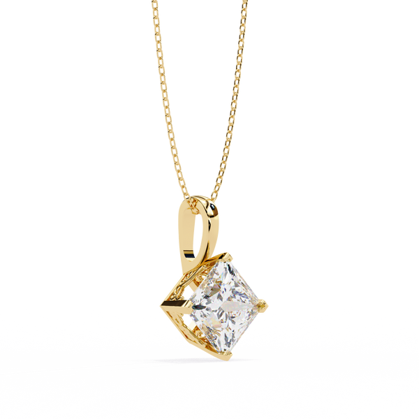 Princess Cut Lab Grown Diamond Solitaire Pendant