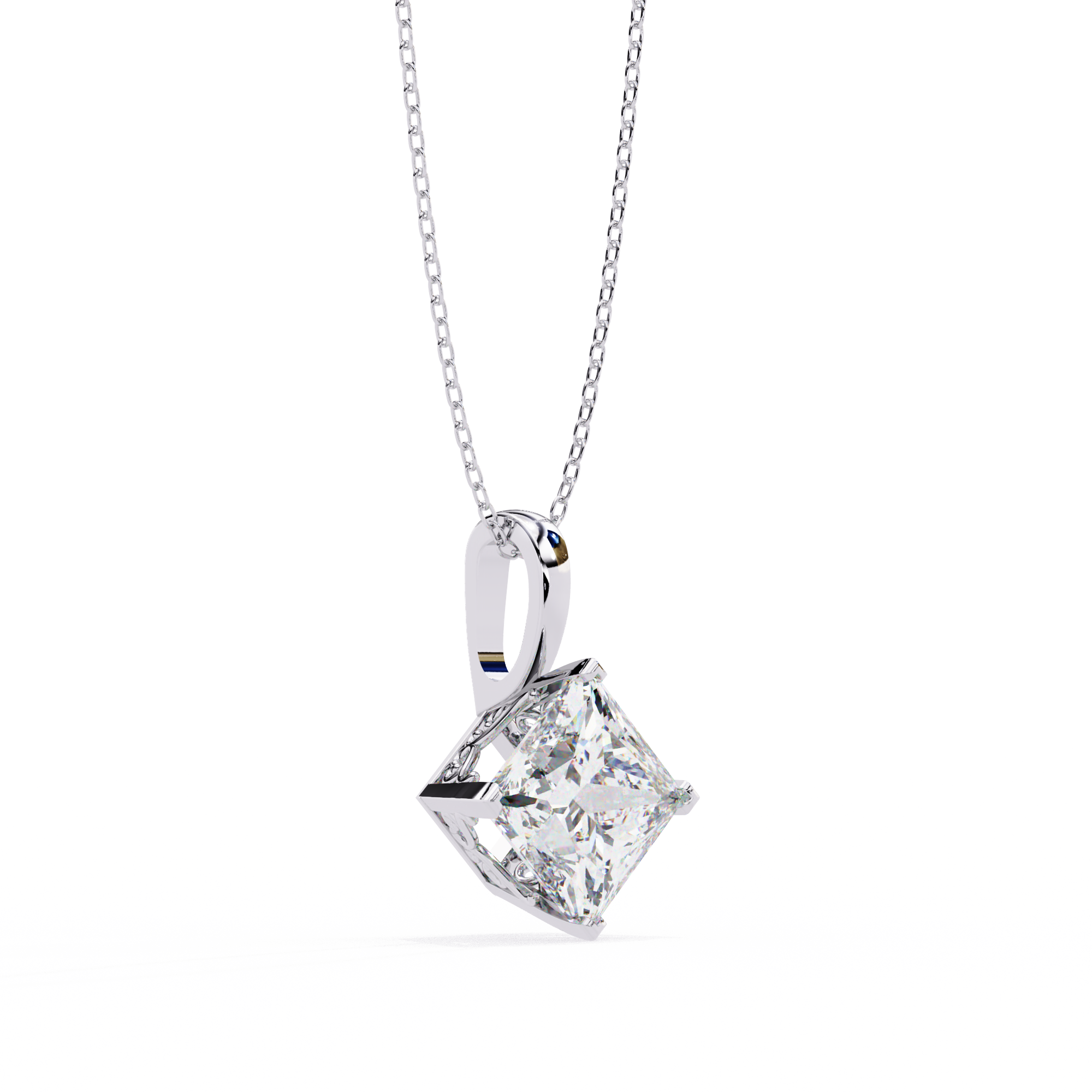 Princess Cut Diamond Solitaire Pendant