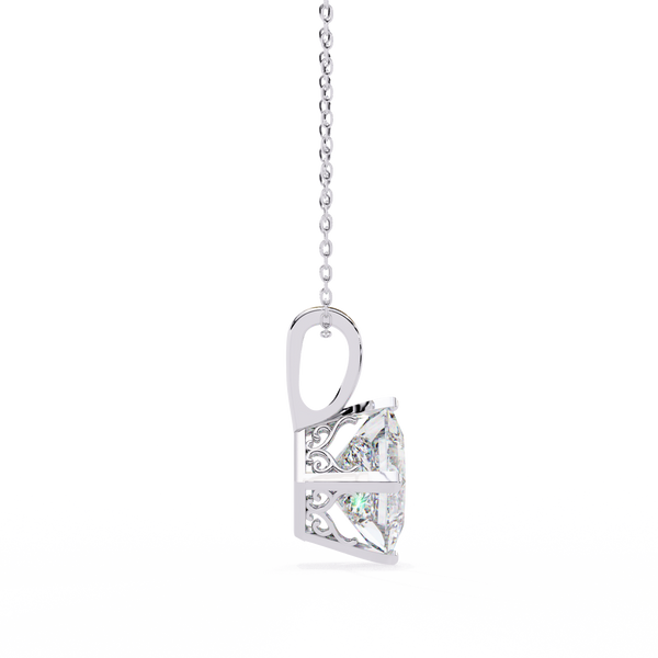 Princess Cut Lab Grown Diamond Solitaire Pendant