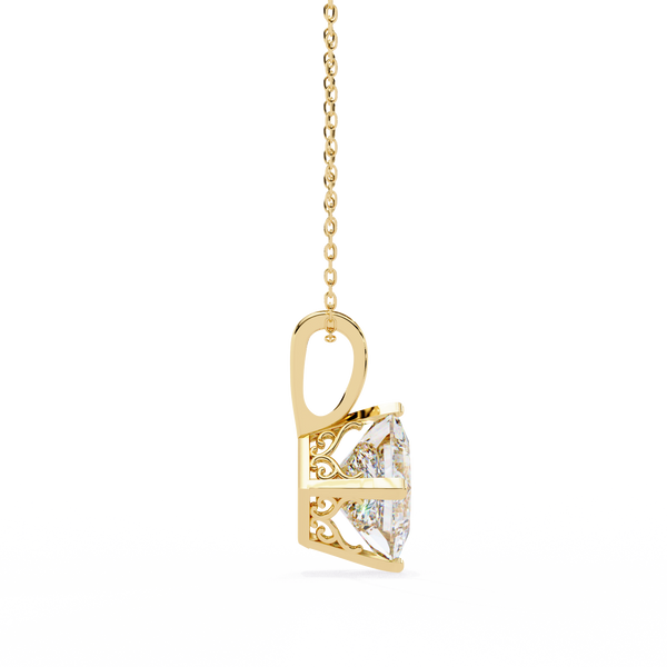 Princess Cut Lab Grown Diamond Solitaire Pendant