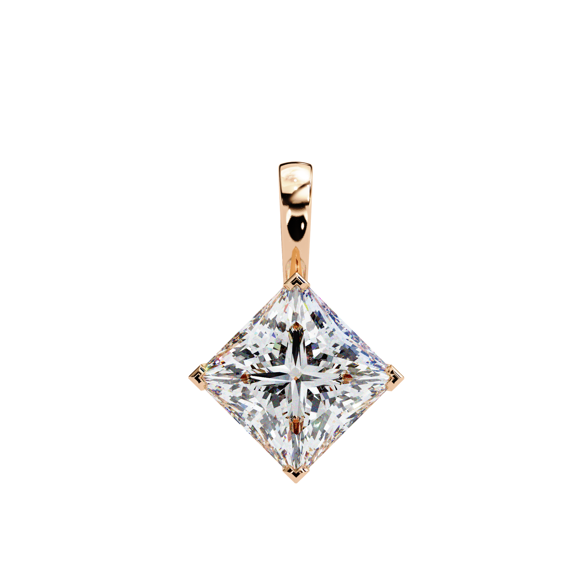 Princess Cut Diamond Solitaire Pendant