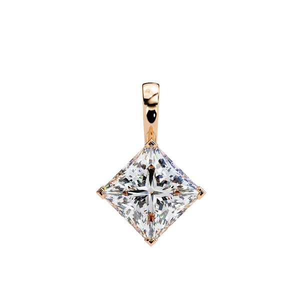 Princess Cut Lab Grown Diamond Solitaire Pendant