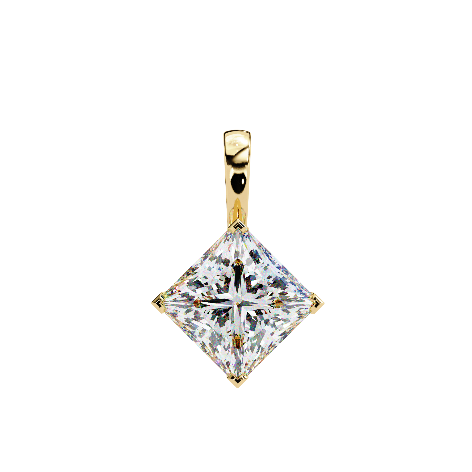 Princess Cut Diamond Solitaire Pendant