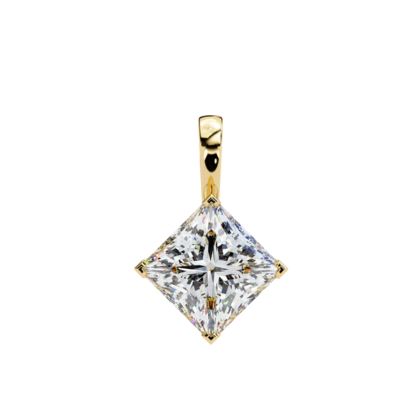 Princess Cut Lab Grown Diamond Solitaire Pendant