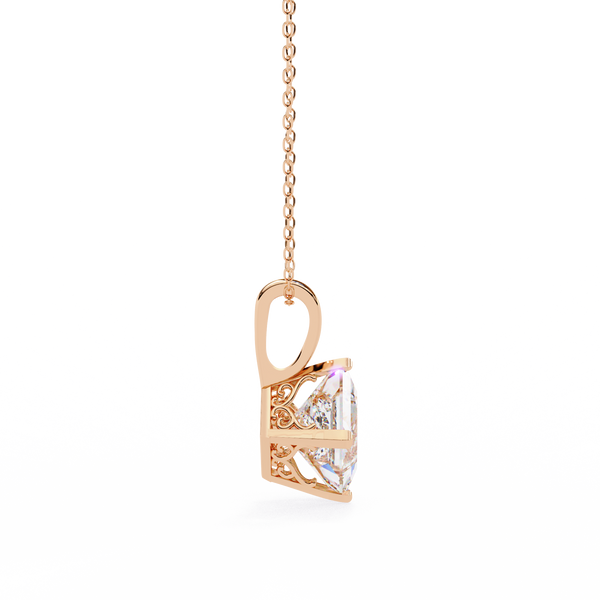 Princess Cut Lab Grown Diamond Solitaire Pendant