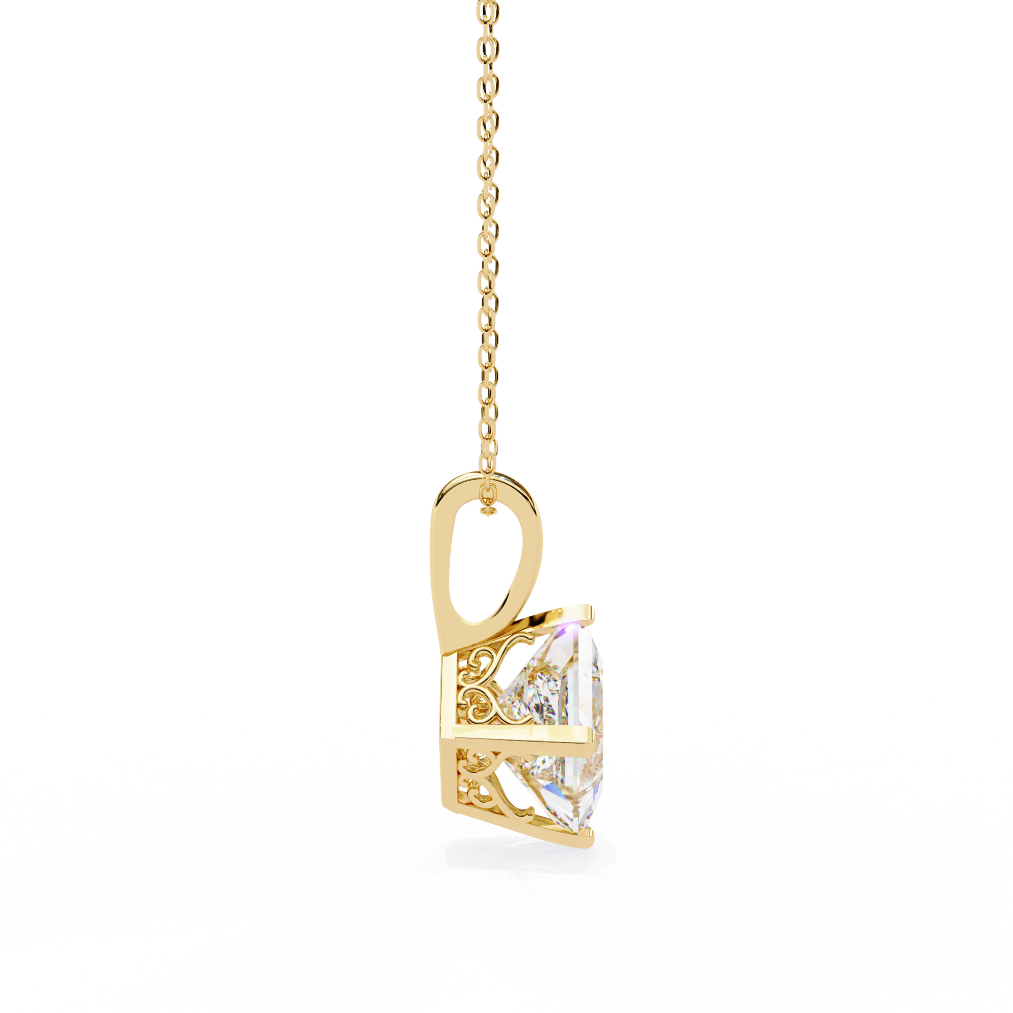 Princess Cut Diamond Solitaire Pendant