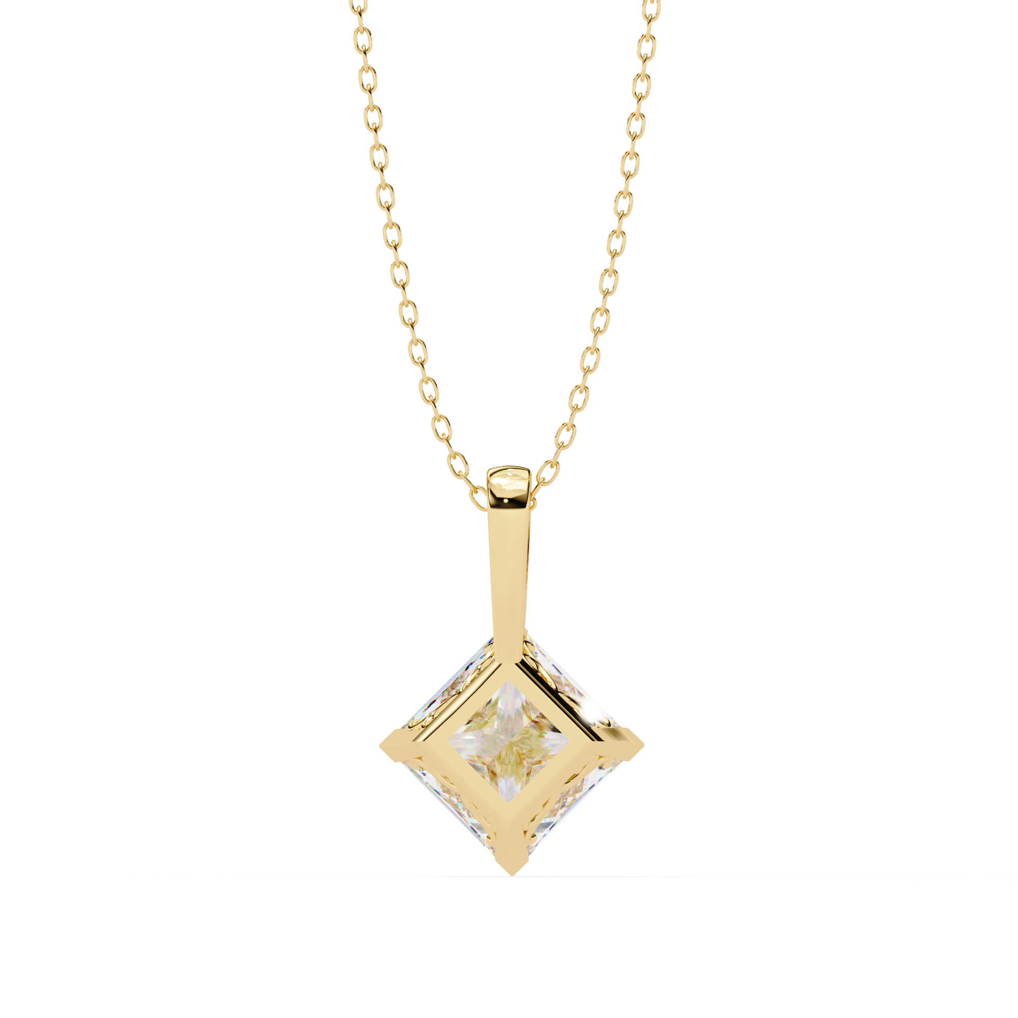 Princess Cut Diamond Solitaire Pendant
