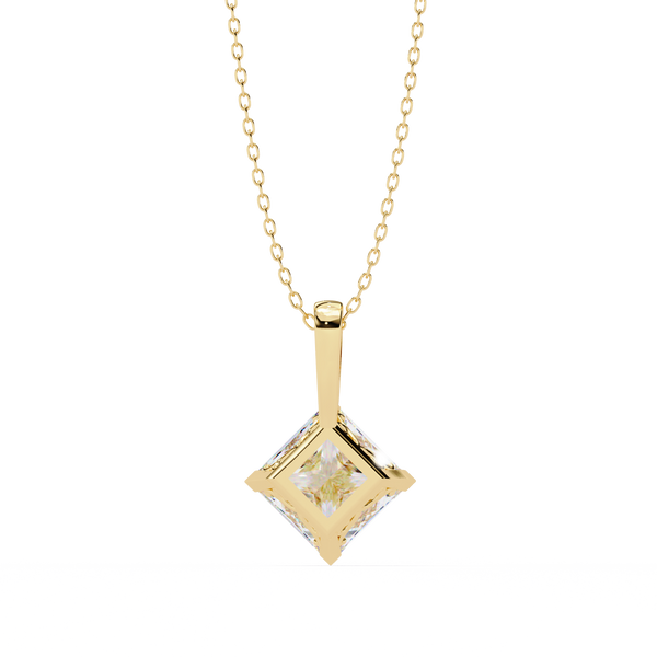Princess Cut Lab Grown Diamond Solitaire Pendant