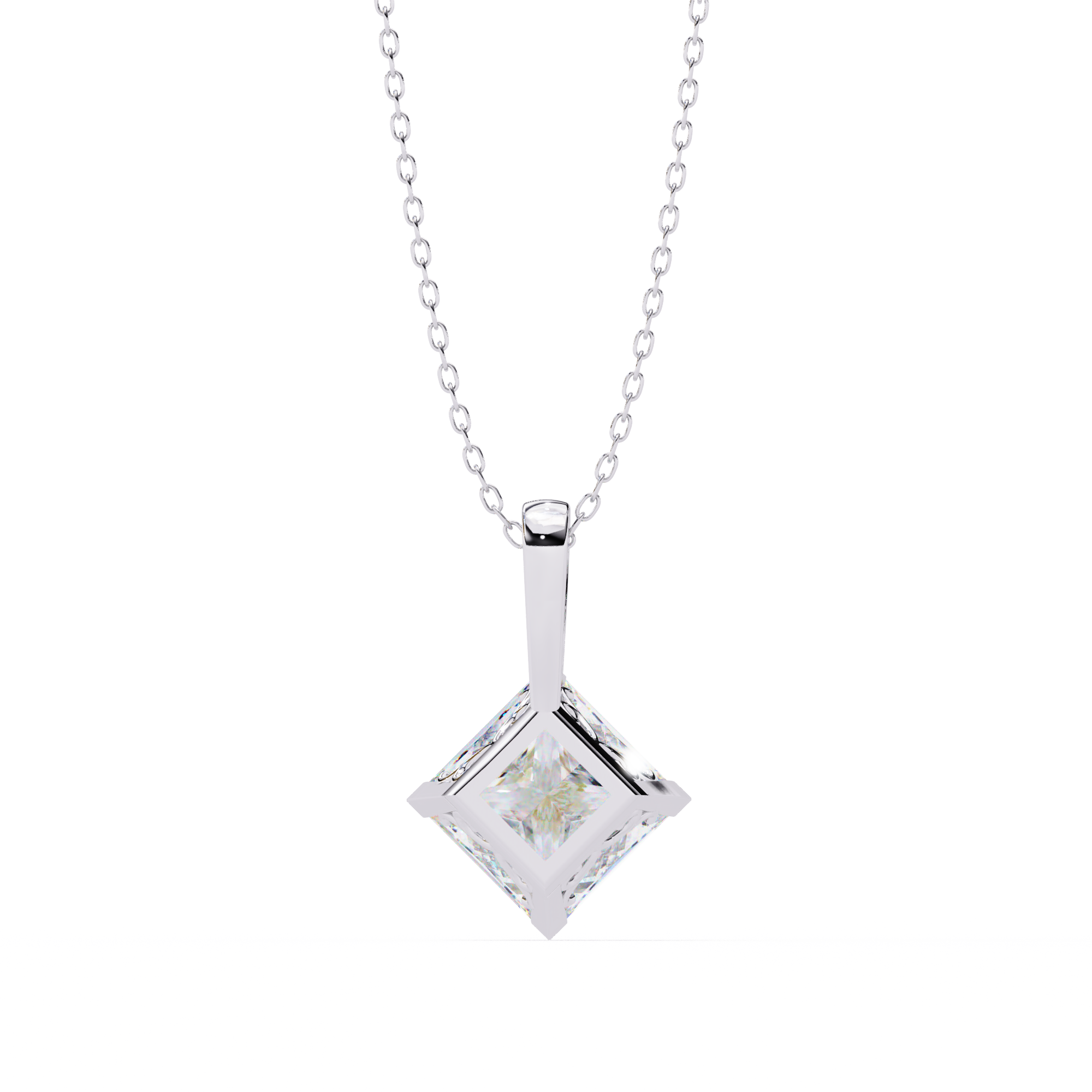 Princess Cut Diamond Solitaire Pendant