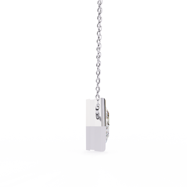 Bezel Set Princess Lab Grown Diamond Pendant with chain