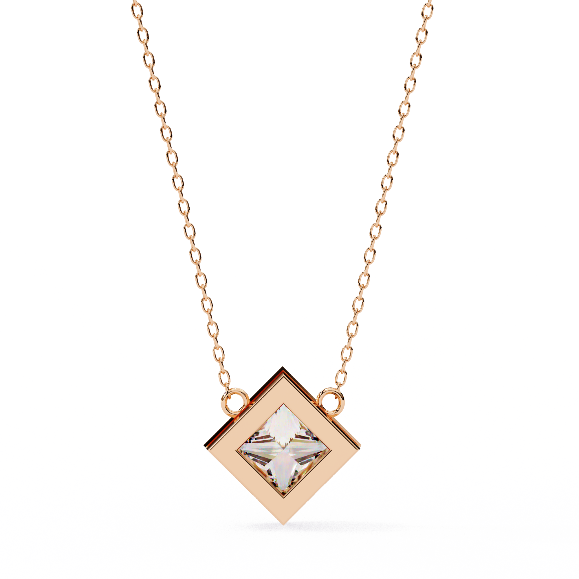 Bezel Set Diamond Necklace