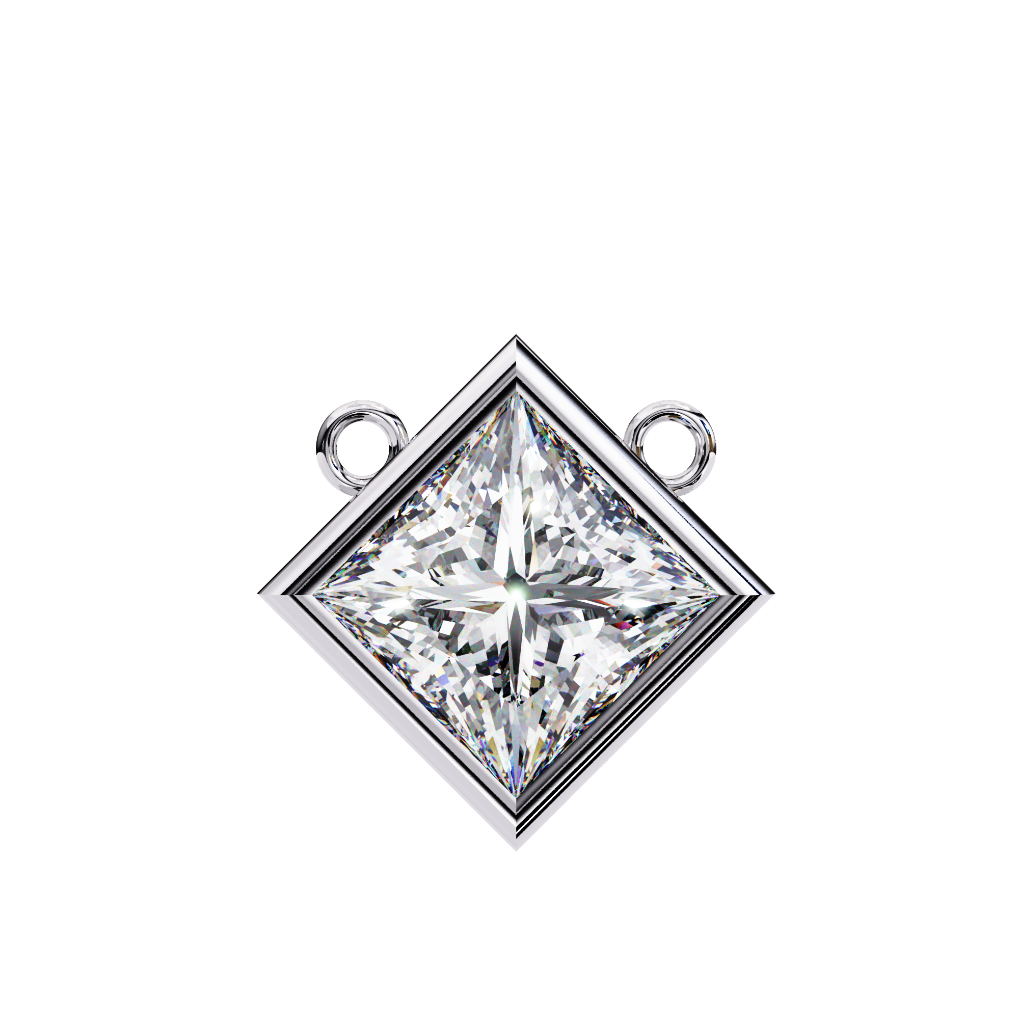 Bezel Set Diamond Necklace