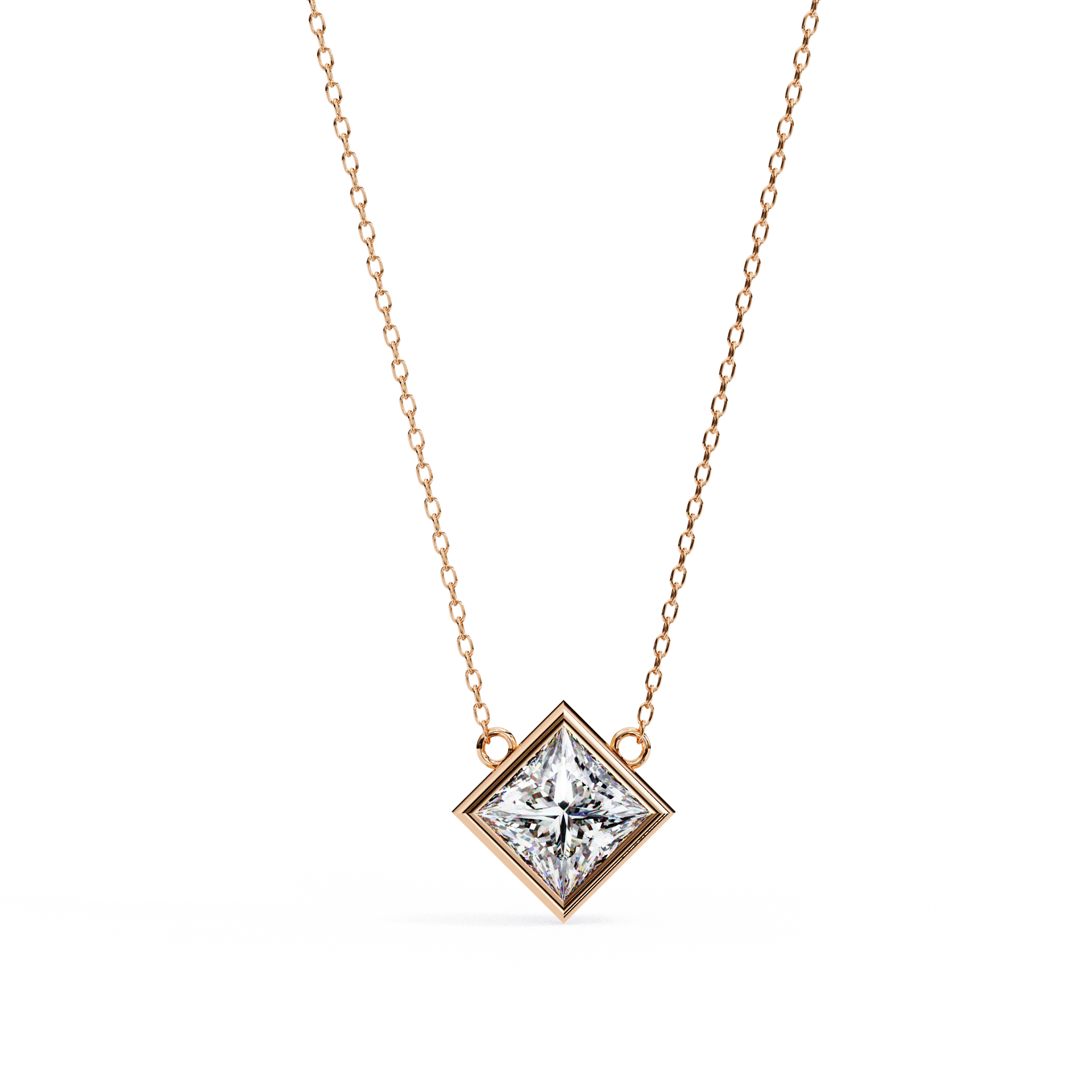 Bezel Set Diamond Necklace