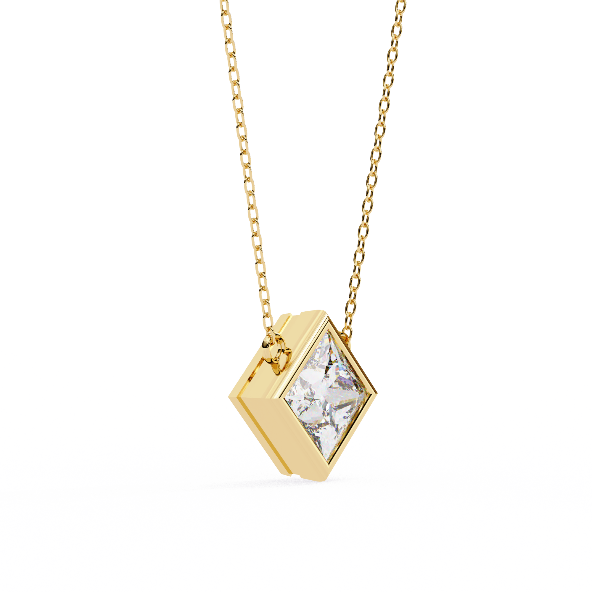 Bezel Set Diamond Necklace