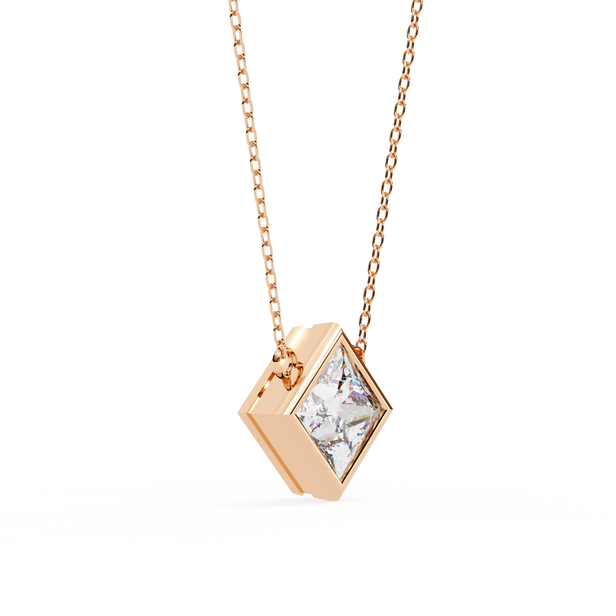 Bezel Set Diamond Necklace