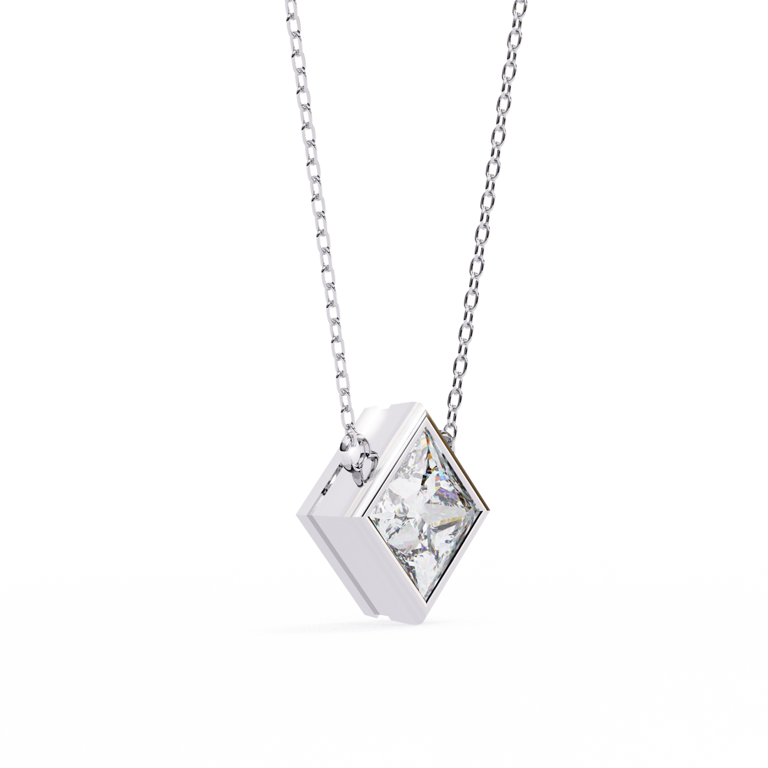 Bezel Set Diamond Necklace