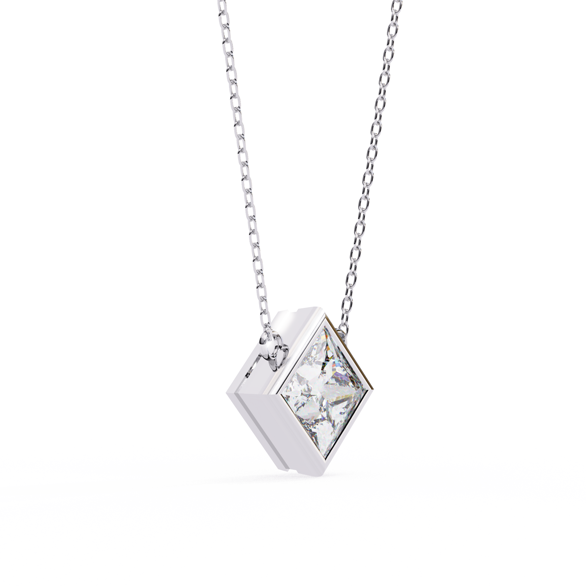 Bezel Set Diamond Necklace
