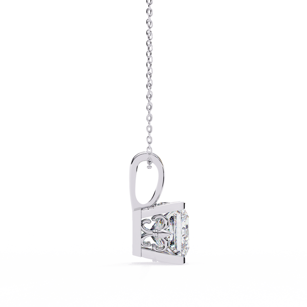 Sparkling Princess Cut Lab Grown Diamond Pendant