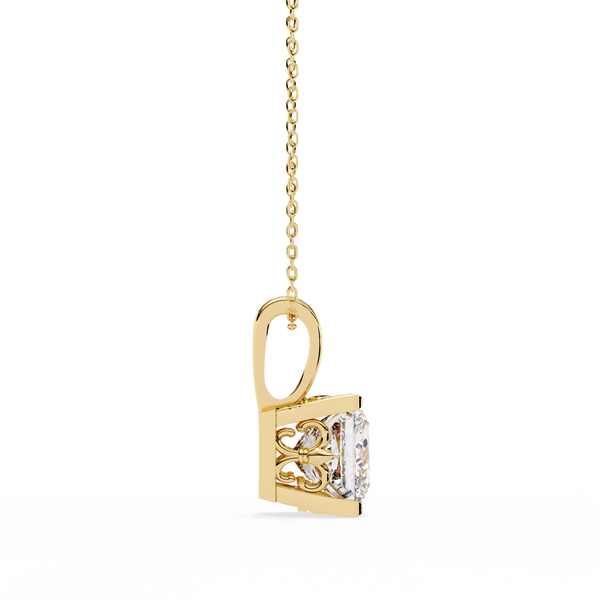 Sparkling Princess Cut Lab Grown Diamond Pendant