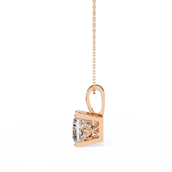 Sparkling Princess Cut Lab Grown Diamond Pendant